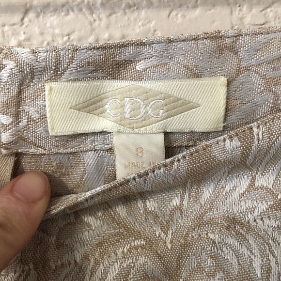 VTG CDG Womens Avant Garde Vest & Pants Suit in Tan & Cream - Size Large/8 - Picture 9 of 11